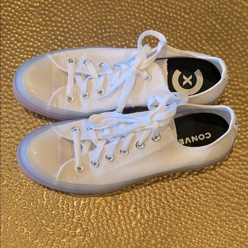 Converse White Canvas Sneakers Women’s size 10+
